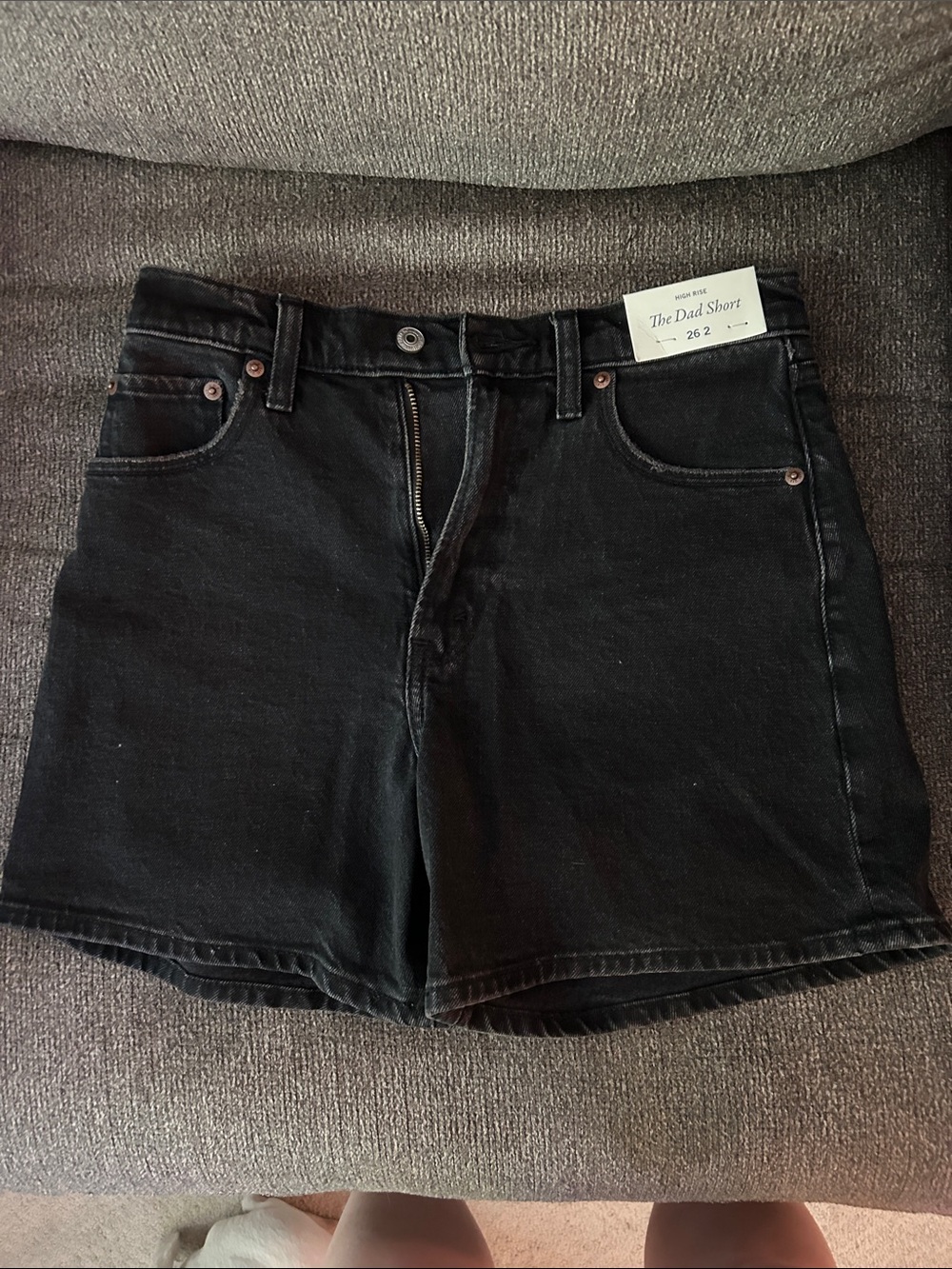 Abercrombie and Fitch - The Dad Short - Women's Black Denim Shorts